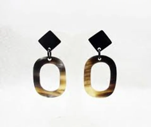High-Quality Natural horn Earring for Woman earring Horn jewelry natural daily use Buffalo Eye wear customized size by gm impex