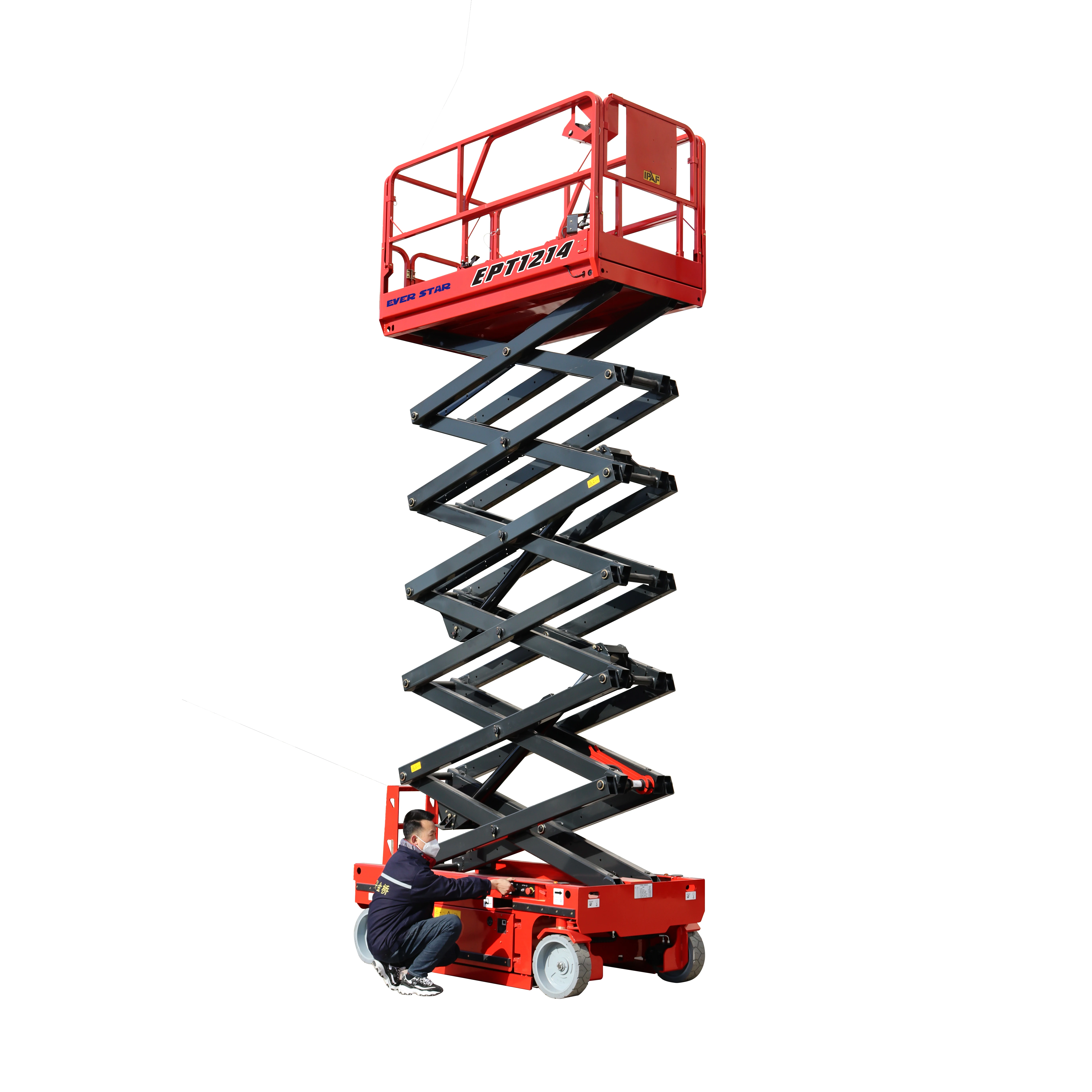 Everstar Four Wheeled Self Propelled Automatic Walking Tracked Scissor Man Lift Aerial Work Platform scissors lift