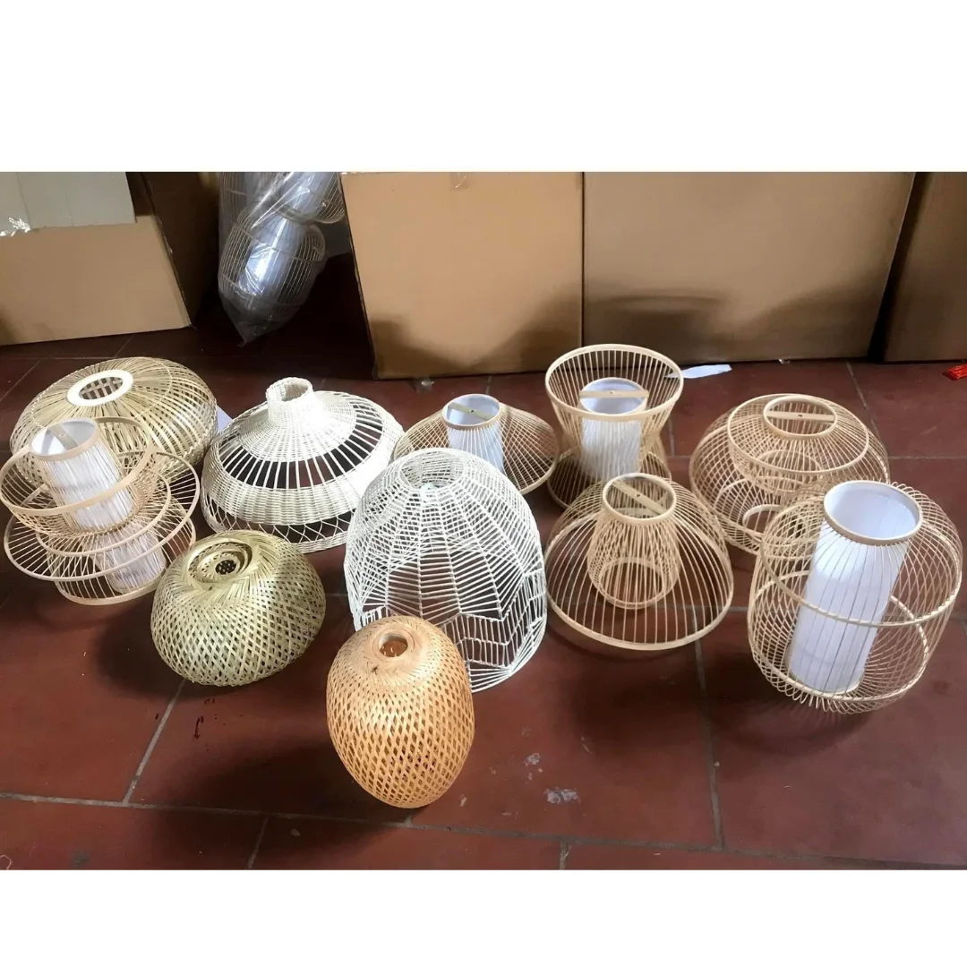 Handicraft Bamboo Rattan Hanging Lamp crafted from Natural Bamboo from Vietnam Manufacturer