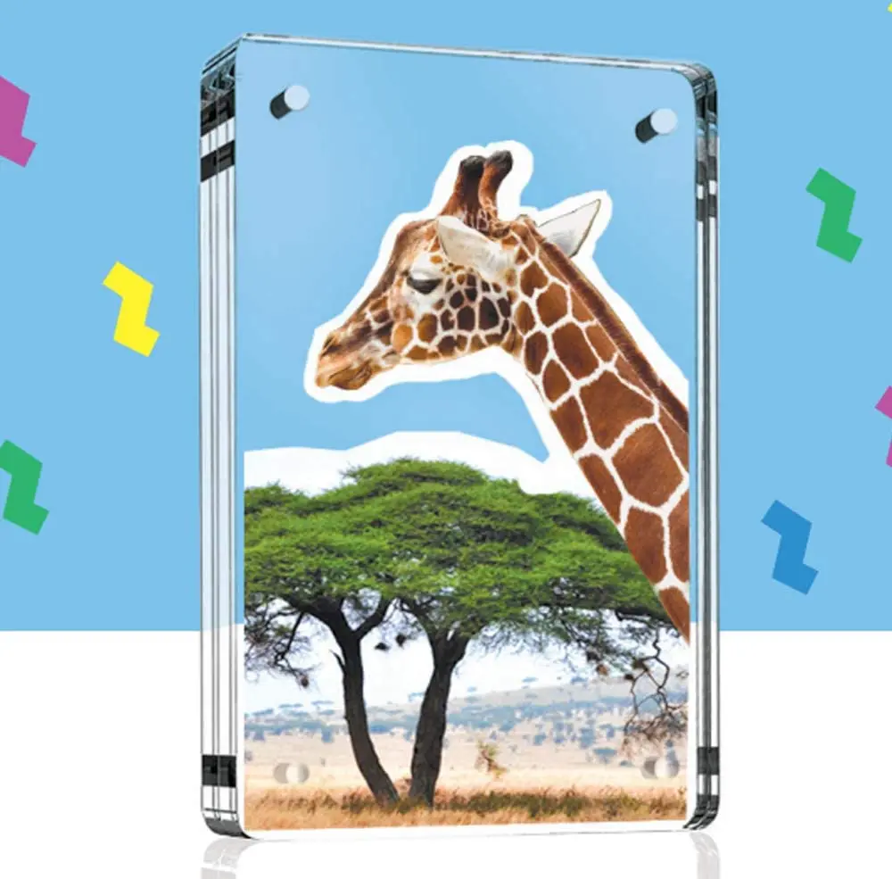Double Sided Frameless Picture Frame Clear Acrylic Block Frame Custom Wholesale Magnetic Acrylic Photo Frames Stainless Steel