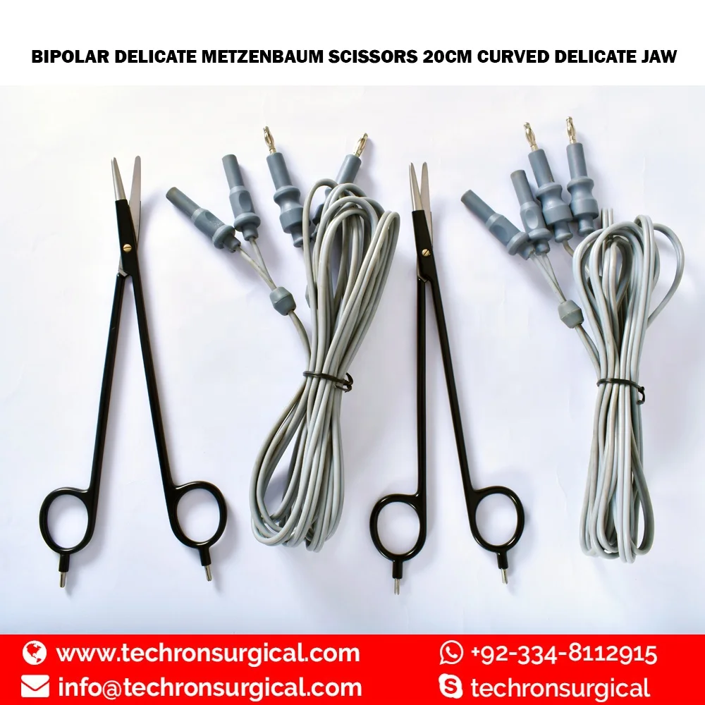 Electrosurgical Metzenbaum Bipolar Scissors Curved