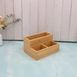 Bamboo Wooden Storage Box  Household Office Desktop Organizer File Organizer with Pen Holder bamboo box