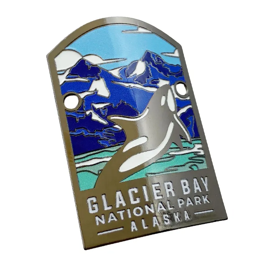 Custom Vintage Walking Cane Hiking Stick Metal Badge Medallion