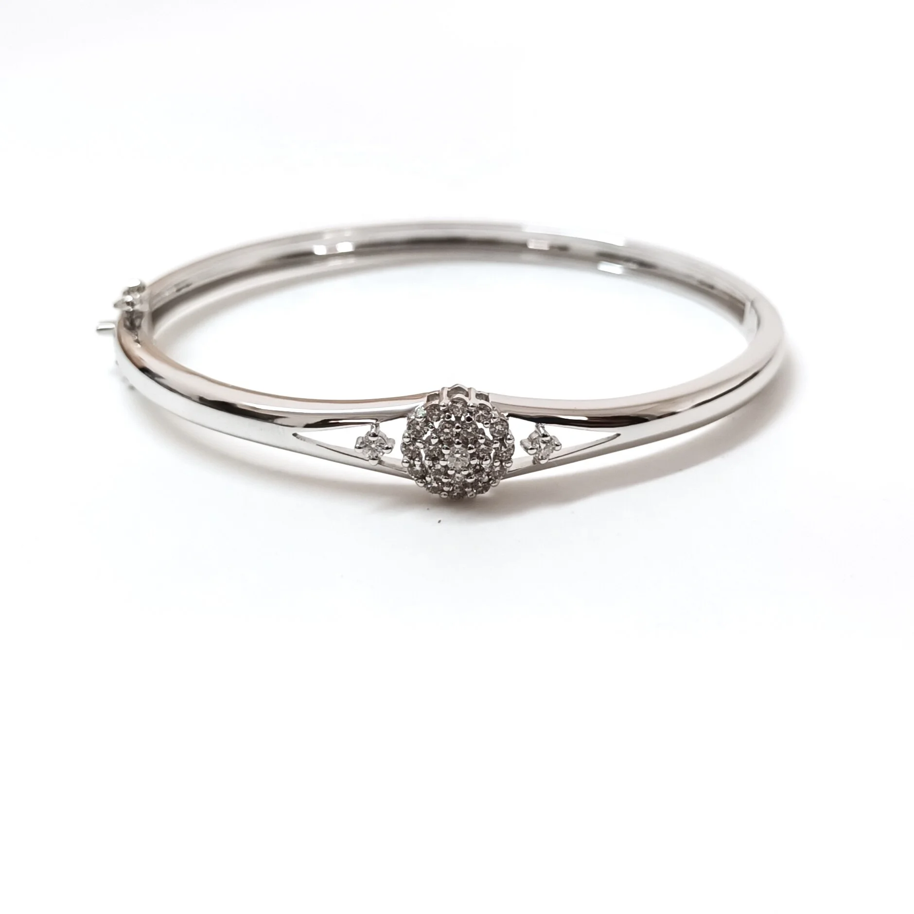 Golden Cuffs Best Design Single Piece Price 14K White Gold Genuine Natural Diamonds bracelet Gold Bracelet