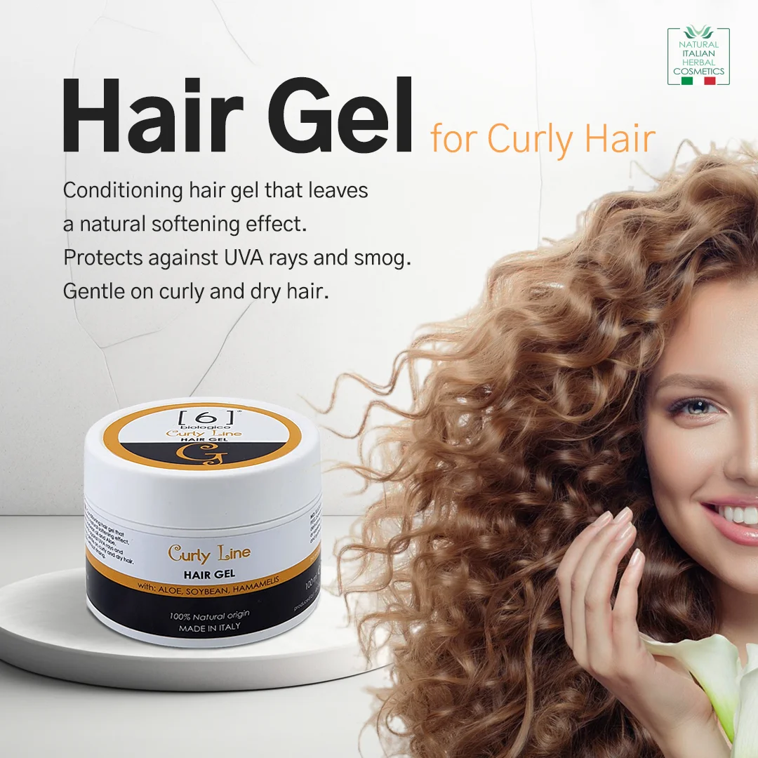 All Natural Modelling Hair Gel for Curly Hair with Aloe, Soybean and Hamamelis - Made in Italy