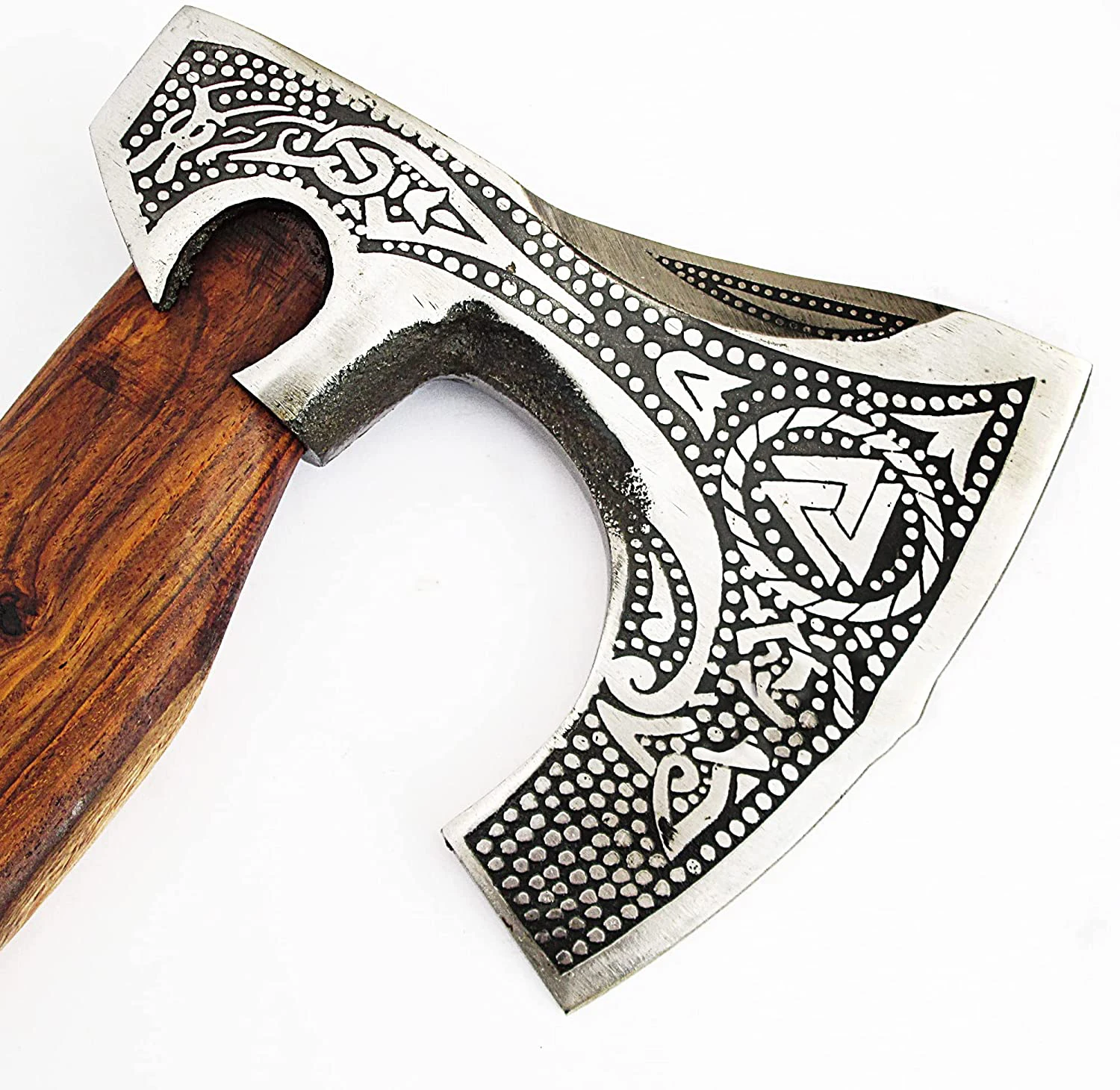Custom Handmade D2 Steel Hunting Hand Forged Camping Axe Outdoor with rose wood handle