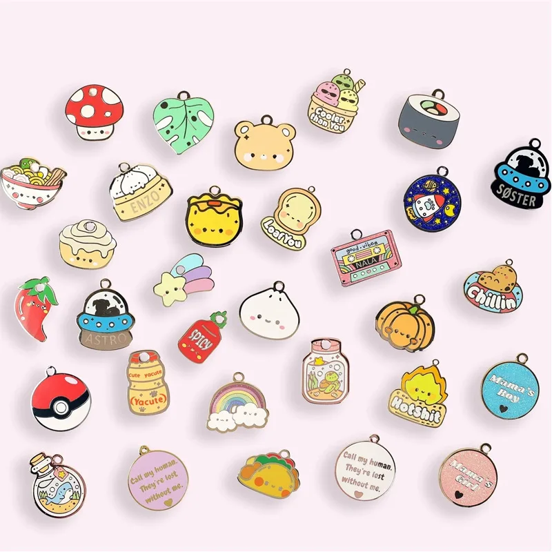 Customizable Stainless Steel Charms Lovely Enamel Symbols Dog and Cat Tags Personalized ID Pets Cute Jewelry