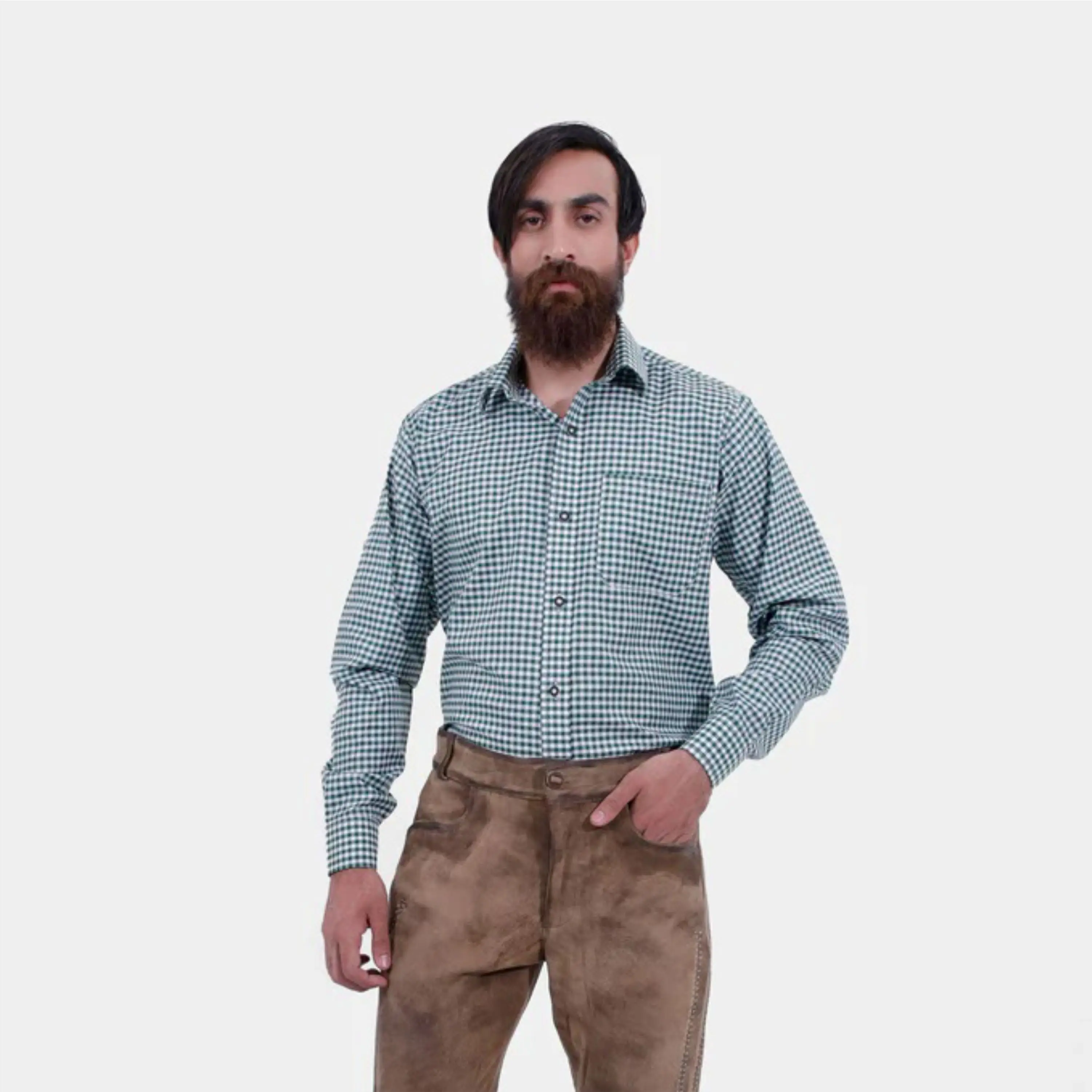 Authentic Handmade Bavarian Leather Trousers | Traditional German Lederhosen with Embroidery and Suspenders