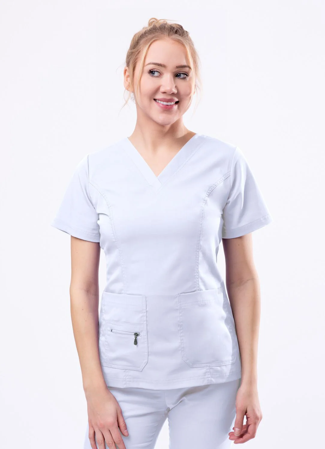 High Quality Women Scrubs Spandex Stretch Nurses Medical Christmas Pattern Prints Tops Uniform Christmas Scrubs