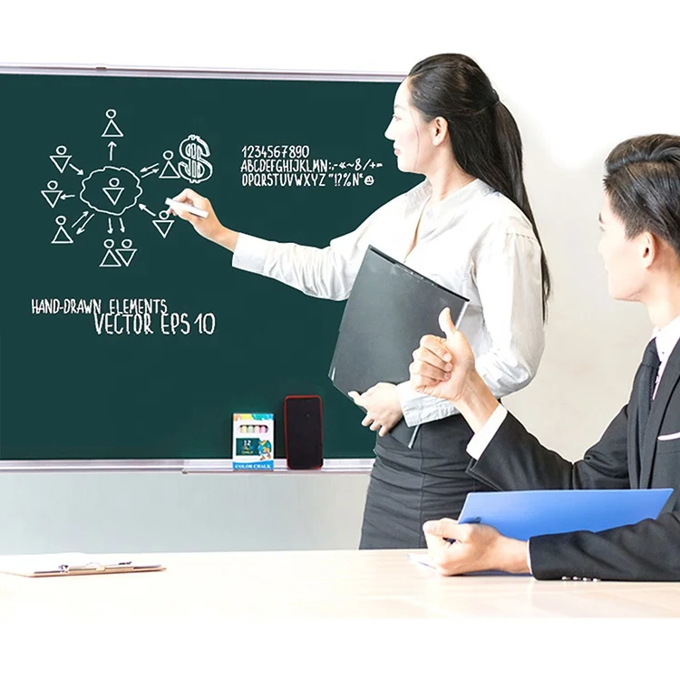 Standard size classroom chalkboard blackboard school aluminium frame magnetic writing green chalk board black board