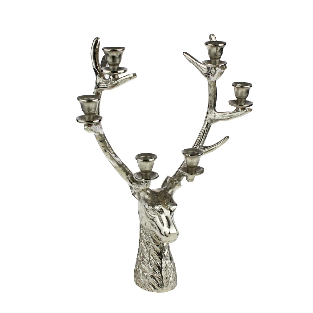 Deer Antler Candlestick Holder for Table Decoration Wedding & Party Decoration Silver Deer Antler Candlestick Holder