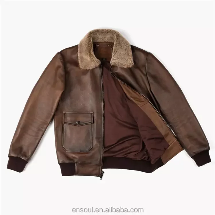 High Quality Leather Jacket Genuine Lamb Skin Factory Direct Plus Size Zipper Leather Jacket  Fashionable For Men Leather Coats