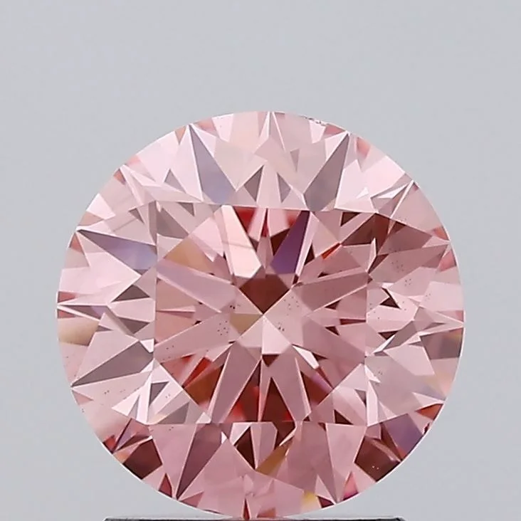 1.82 ct Fancy Vivid Pink Lab Grown Diamond Round Cut Loose Diamond Gemstone Quality for Jewelry Making VS2 Grown Diamond