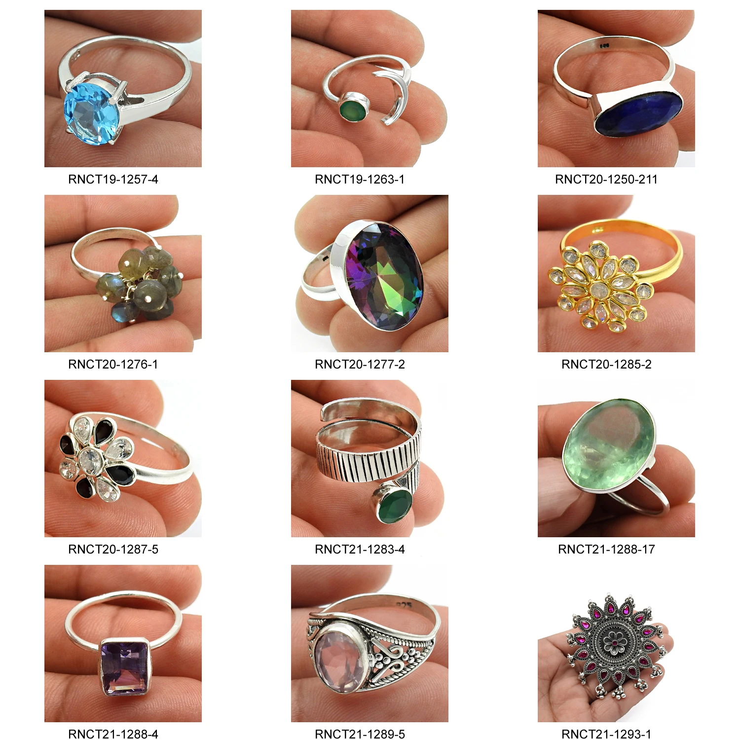 Top Selling Product 925 Sterling Solid Silver Natural Blue Topaz Gemstone Round Shape Gold Plated Ring For Woman Girls Jewelry