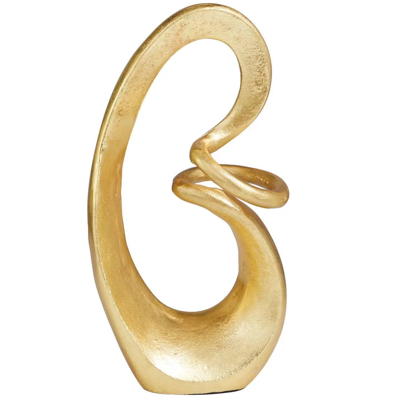 Gold Aluminum Swirl Abstract Sculpture Figurine New Look and Hot Selling Design For Home Office Table Decor Elegant Style