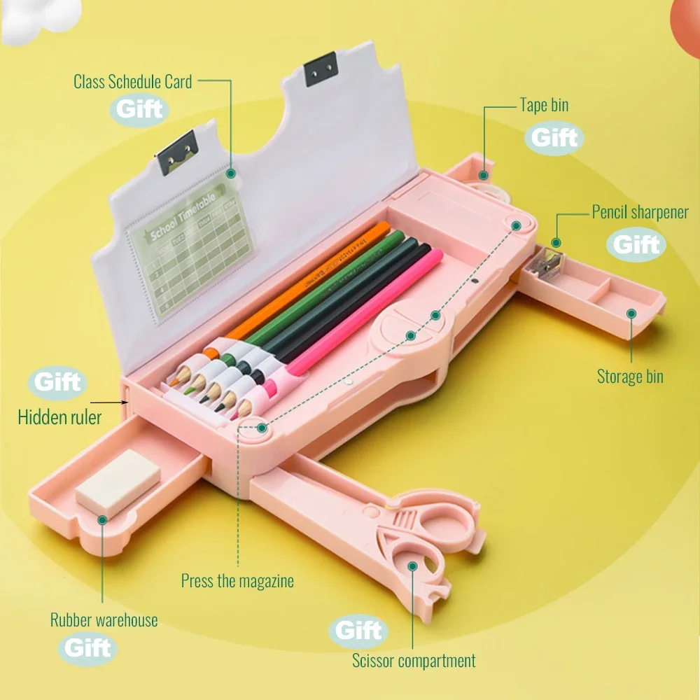 Kawaii Pencil Cases Multifunction Cute Pen Box Back to School Office Supplies for Girl Japanese Korean Storage Bag Stationery