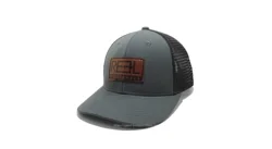 Custom Real Leather Patch Embossed Trucker Hats 6 Panel Solid Color Snapback Mesh Cap Injae Vina Factory Trucker Sport Caps