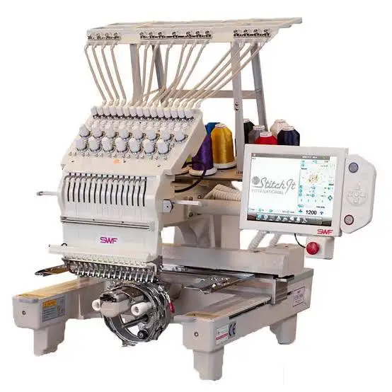 Brand New S-W-F M-A-S 15 Needle Embroidery Machine Includes Cap Driver Cap Frames and Stand For Sale