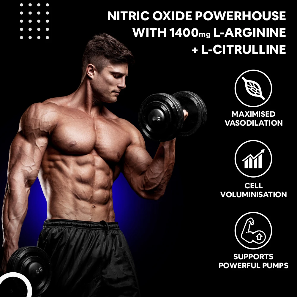 Nitric Oxide Booster Supplement 1400mg with L-Arginine HCL, AAKG, L Citrulline Malate, Beet Root Extract & Caffeine