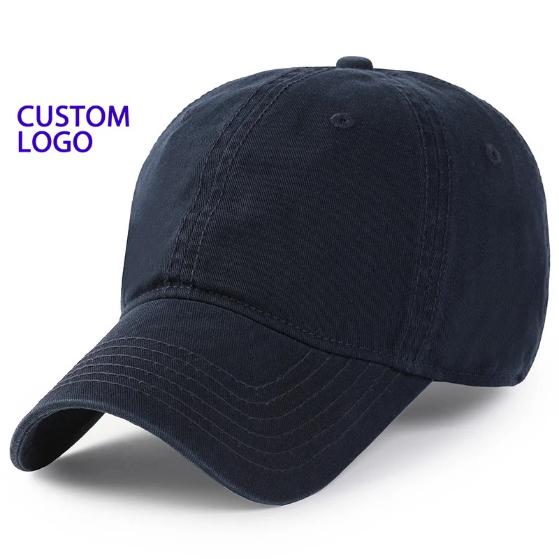 Custom made Cheap Price Baseball Hats For Men Adult Four Seasons High Top Cotton Adjustable Baseball Hat with customized logo