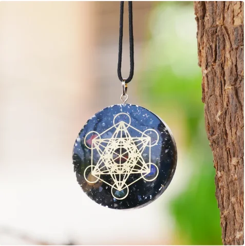 Ожерелье с подвеской METATRON ручной работы кубик Metatron кулон чакра ОРГОН