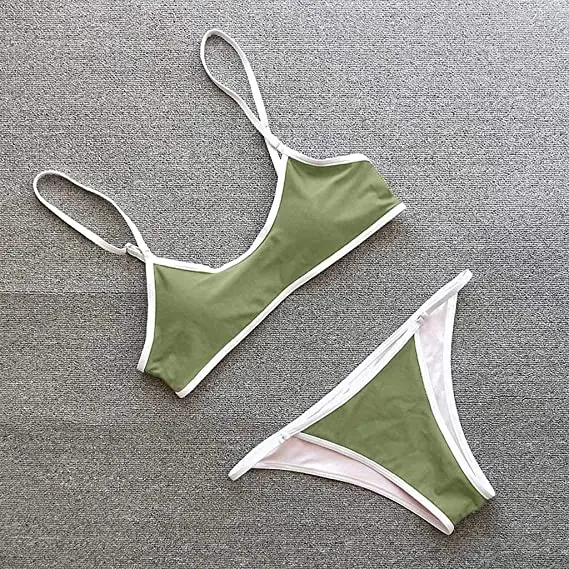 2024 Girls Hot Sexy Bikini Print Swimwear Push Up Straps Thong Swimwear Bikini Set With Dress For Vacation beach