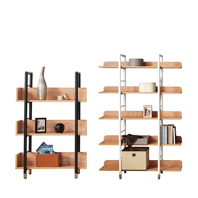 Home Natural Design Steel Frame multi-layer shelf floor living room storage rack display bookshelf Display Stand Shelf