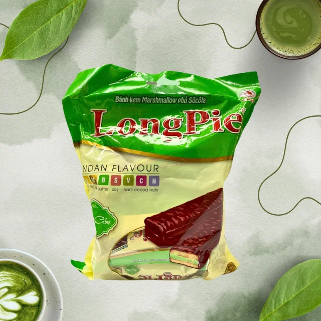 Good quality Pandan marshmallow Pie Vietnam wholesale chocolate LONGPIE brand from HaiHa confectionery