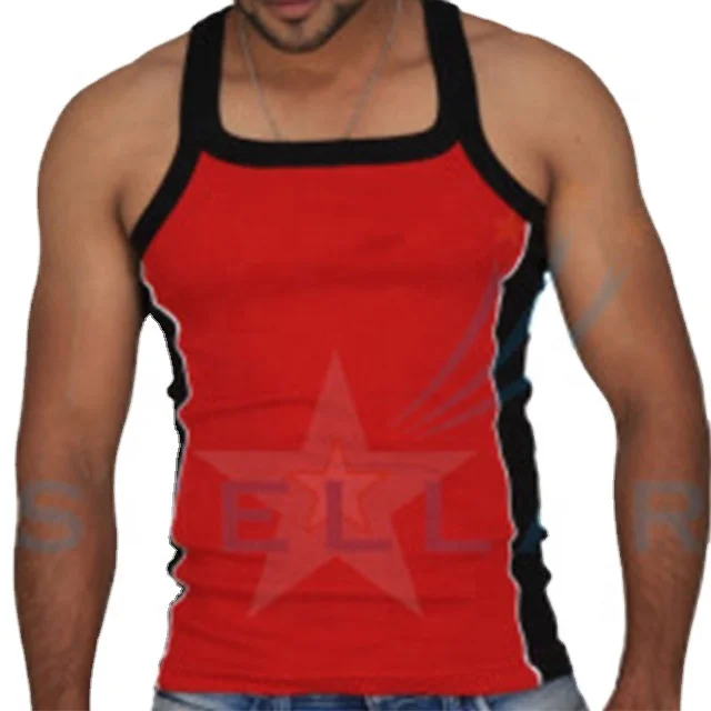 Wholesale custom men cotton white seamless fitness bodybuilding undershirt training string singlet gym tank tops vest for men