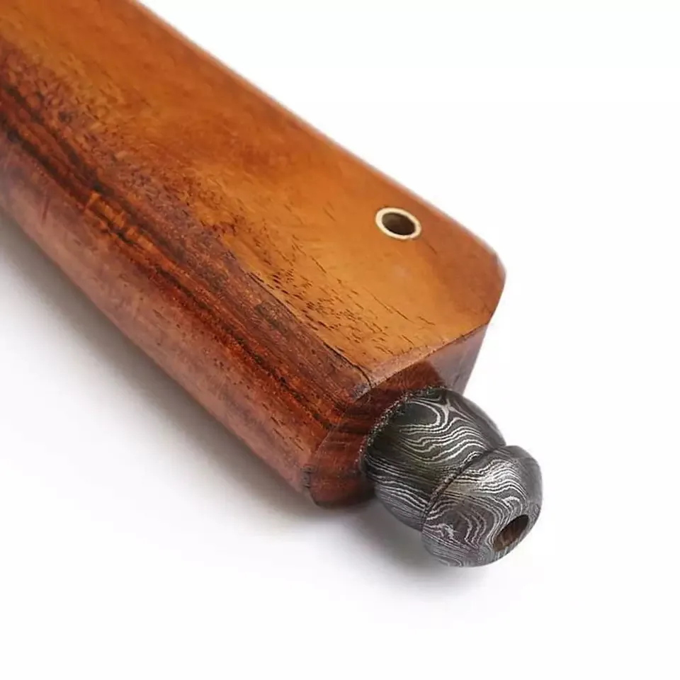 Профессиональный дамасский Топор Ручной работы, топор из дамасской стали, курительная трубка, розовая деревянная ручка и кожаный футляр