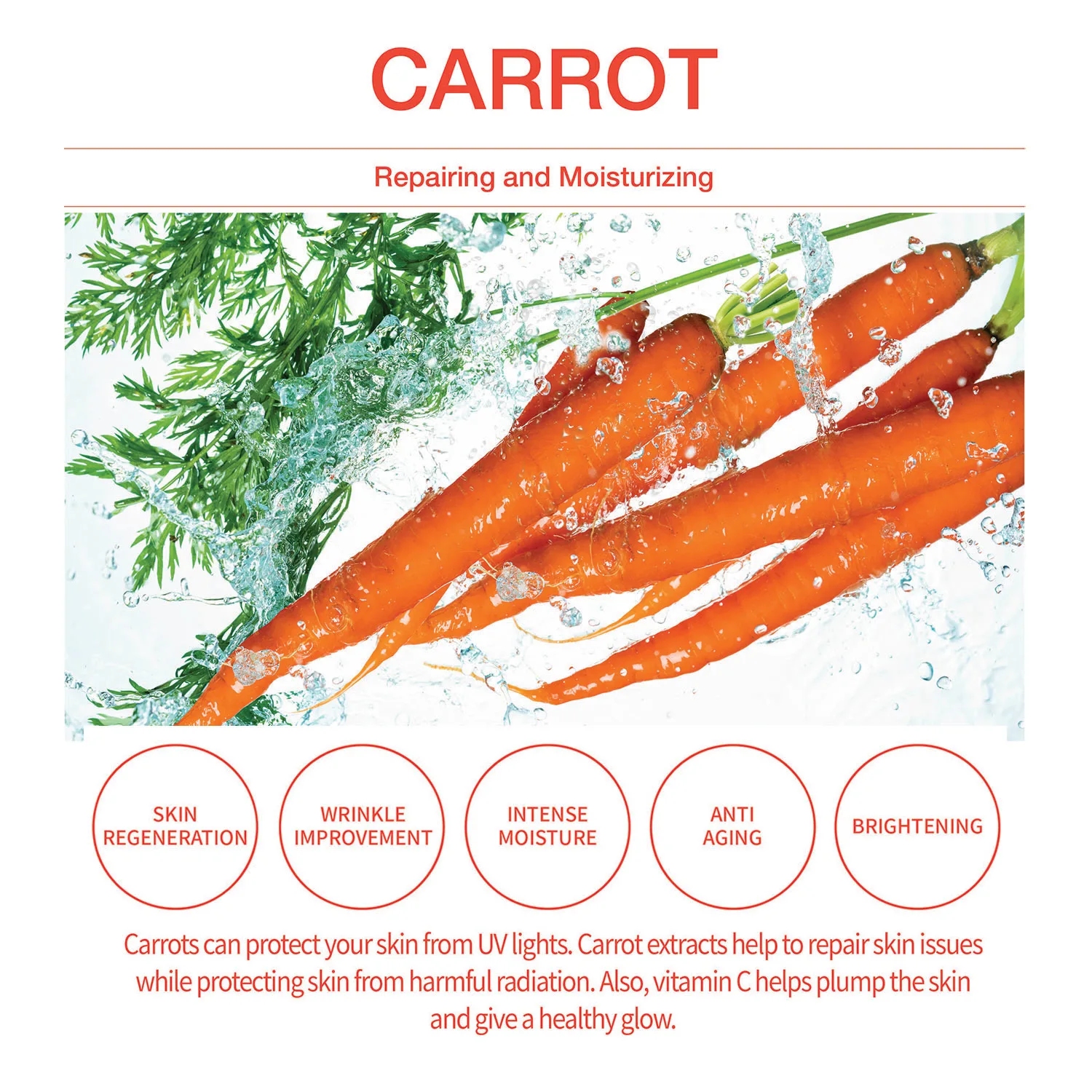 CARROT Face Sheet Mask for Korean Skincare cosmetics OEM, ODM for Customizing your private label, logo