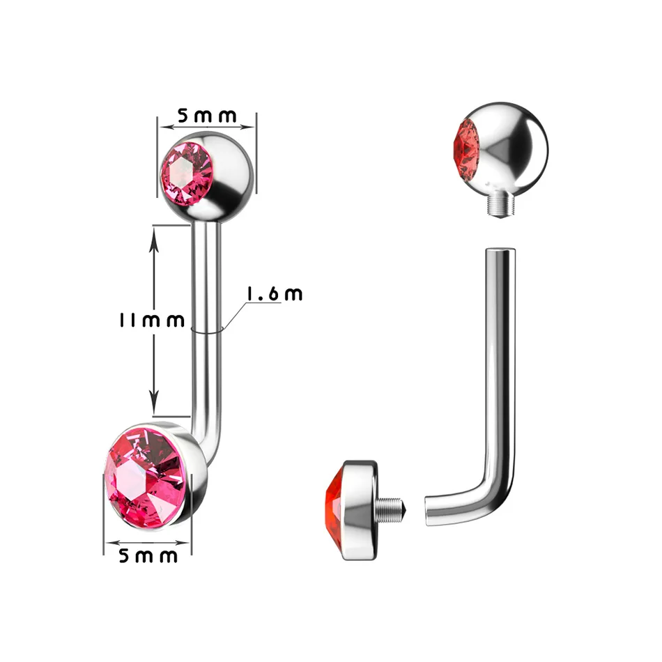 POENNIS Titanium Tranish Free Christina Vertical Hood Crystal Flower Sexy Vagina Genital VCH Piercing Jewelry