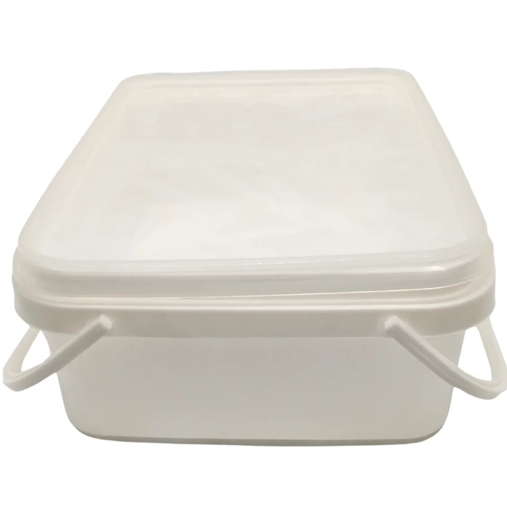 DKK1750 Rectangular 1750ml Tamper Evident PP IML Bucket & PP IML Lid for Food Yogurt Ice Cream Butter Chocolate Halva Packaging