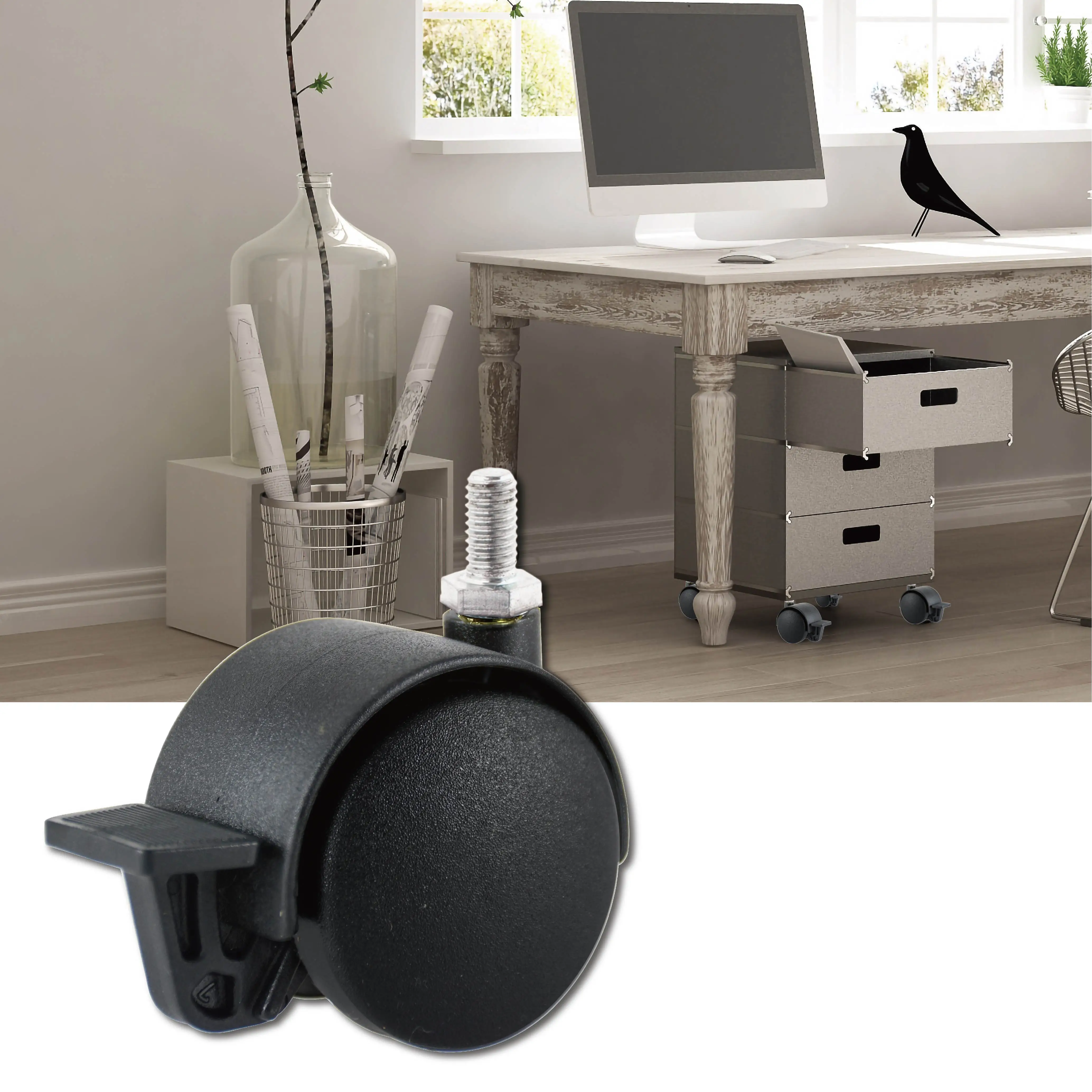 50mm Office Cabinet haevy duty wheels with brake