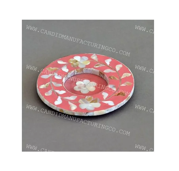 Набор круглых подставок перламутровой формы высокое качество мозаичная Подставка под кофейную чашку оптовая продажа ручная работа из Индии