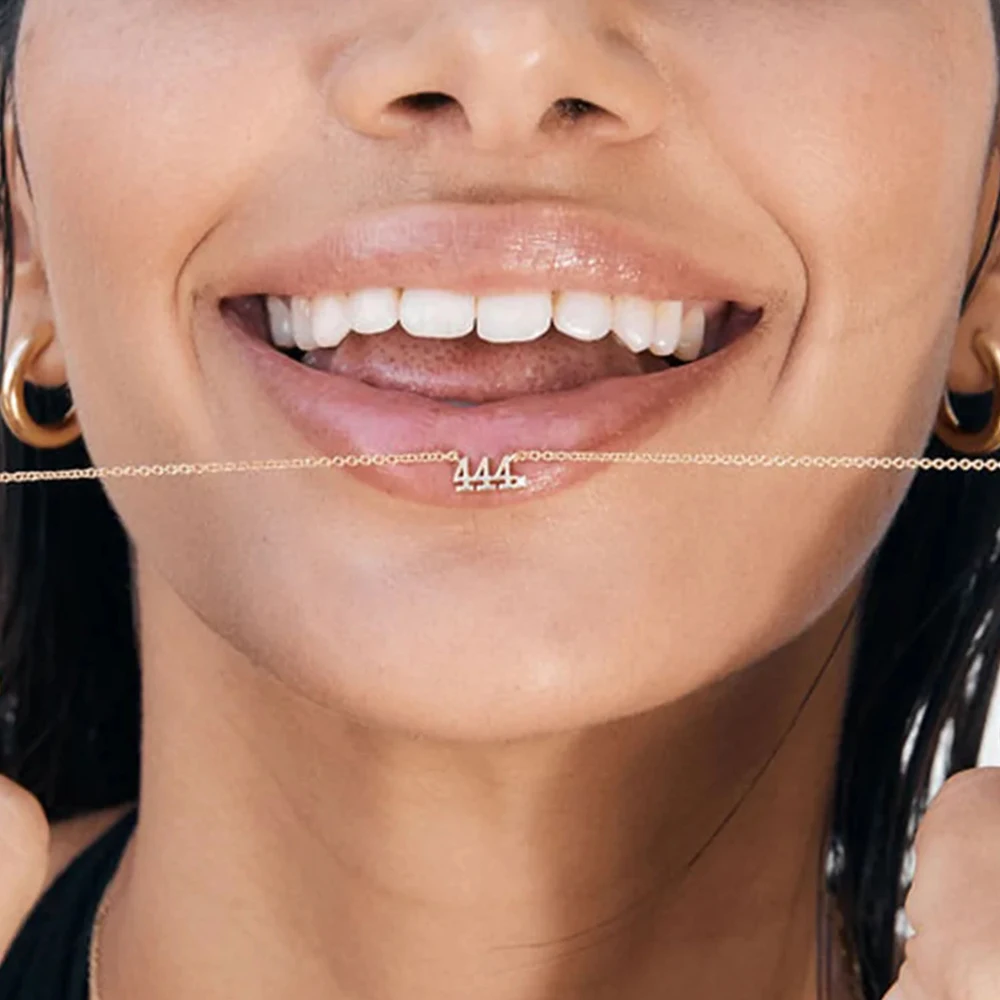 925 Sterling Silver Angel Number Zircon Pendant 111 333 444 777 Gold Plated Women Necklace Jewelry With Custom Luck Numbers