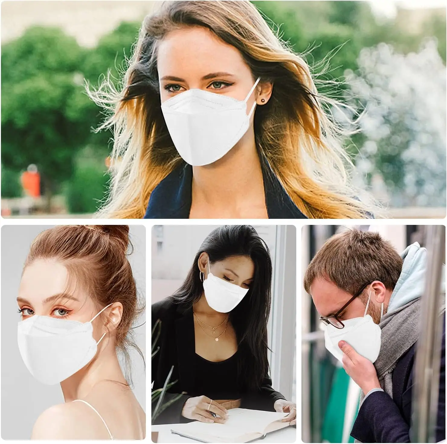 Popular 5 Ply Good Protection Non-Woven Fabric KN95 Masks Medical Grade White KN95 Facemask