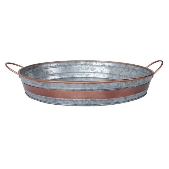 Custom-Size Home Decorative Galvanized Metal Serving Tray New Design Server Plate Platter Dish Set Elegant Serving Tray
