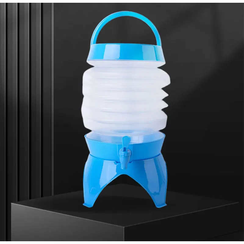 Camping Drinking New Dispenser Carry Big Round Plastic School Children Portable Outdoor Bottle Collapsible Water Container