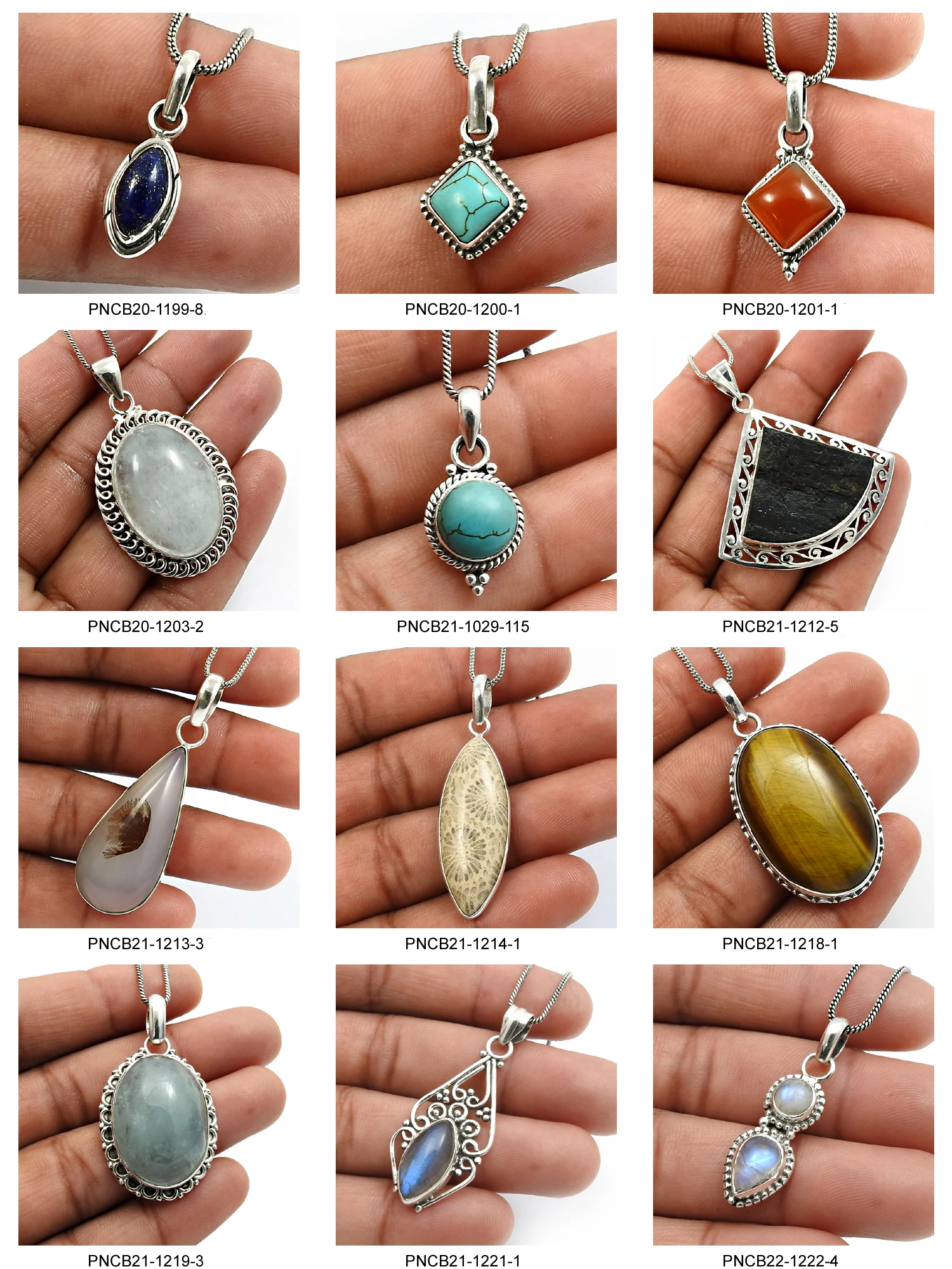 Pure 925 Sterling Silver Natural Turquoise Gemstone Ethnic Pendant Handmade Bohemian Jewelry Wholesale Factory Price Supplier