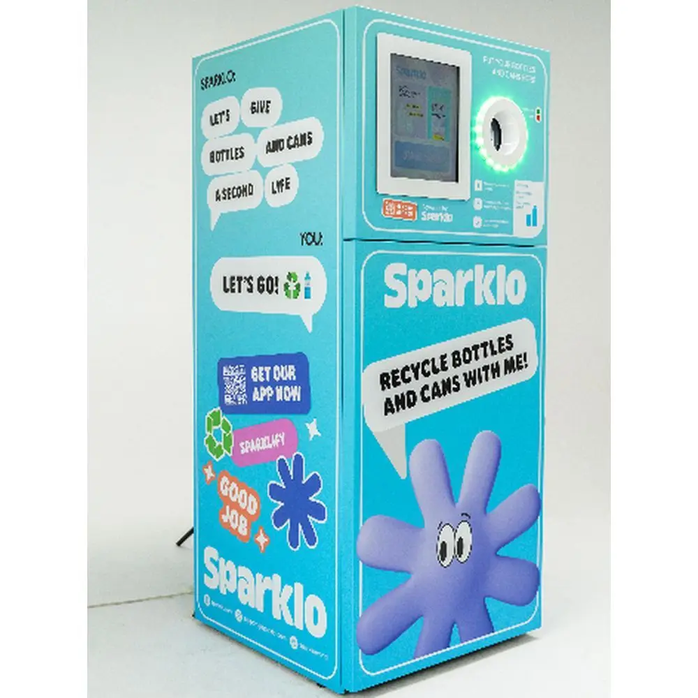 Умная индивидуальная машина для переработки RVM Sparklomat эффективная пластиковых бутылок и алюминиевых банок новая б/у