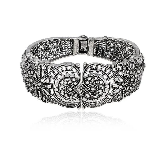 High Quality Kada Bangle in Oxidize Silver finish Indian Traditional Kada Bangle Fashion Jewelry Bangle for Women