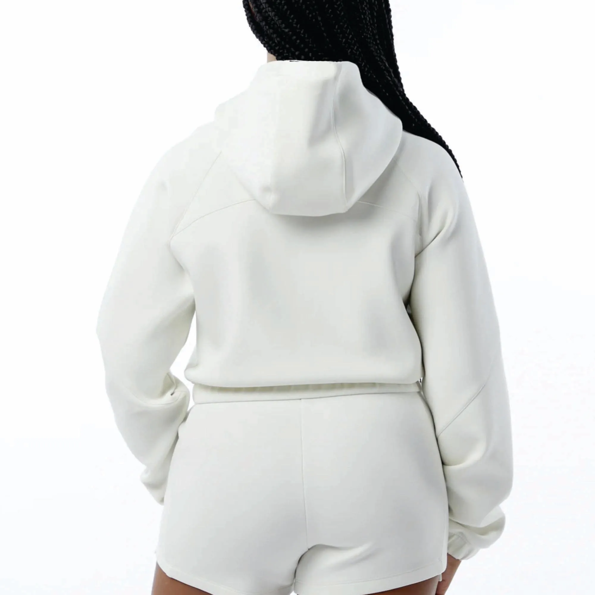 Fashion Quality Crop Top Letter Hooded Sweatshirt Streetwear Clothing Heavy Weight Pullover Oversized Cropped Woman Hoodie