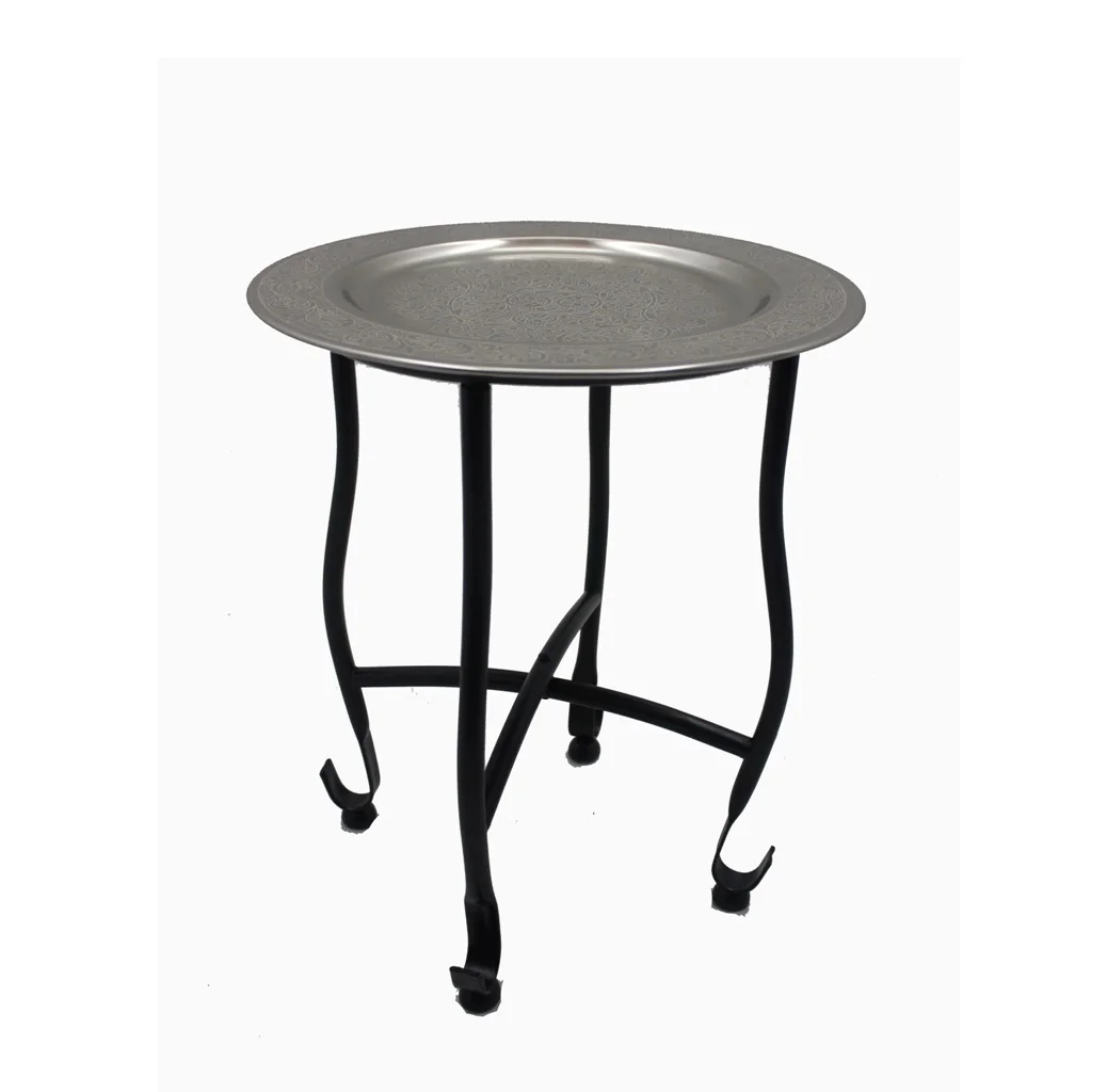 Round Table With 4 Legs Nickel Antique Gold Color tables For Home And Hotel Outdoor & Living Room Furniture