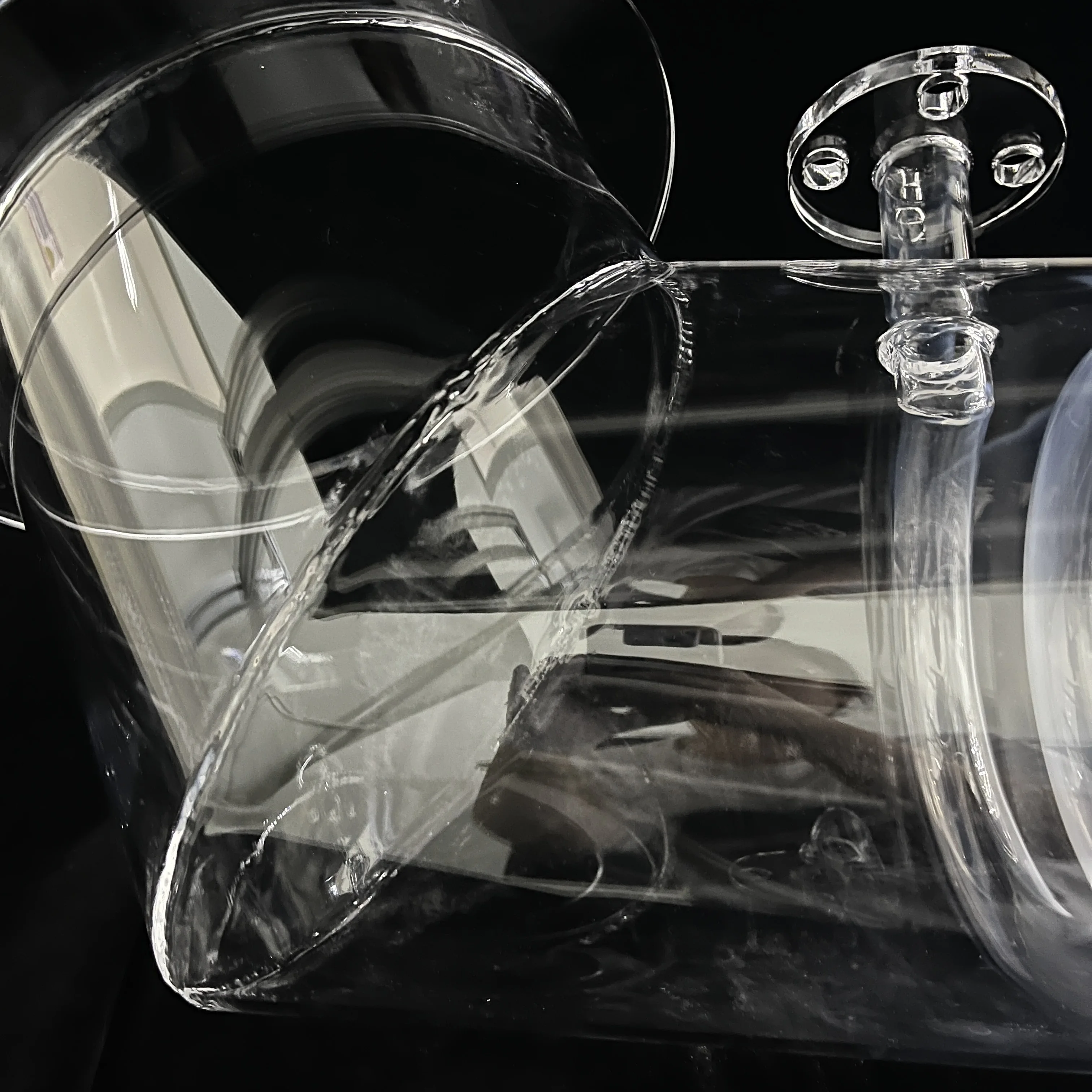 Heat resistant Transparent Large size Quartz tube with Quartz spiral tube and Quartz flange