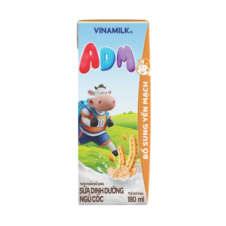 Vinamilk ADM - Nutritional Milk - Cereals & Oats - High quality - Wholesale - 180ml x 48 boxes/carton - GMP FSSC HALAL ISO BRC
