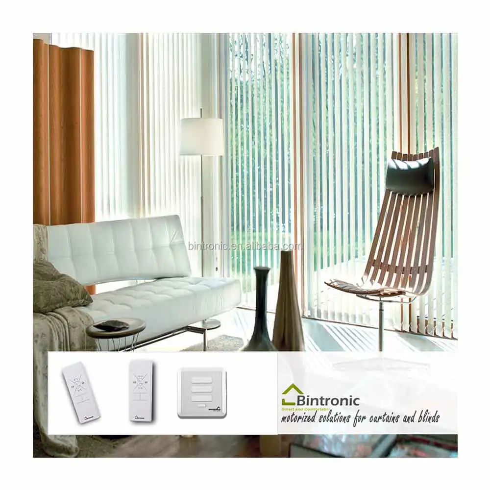 Bintronic Taiwan Home Sense Appliance Automation Motorized Vertical Blinds Domotic Home Automation
