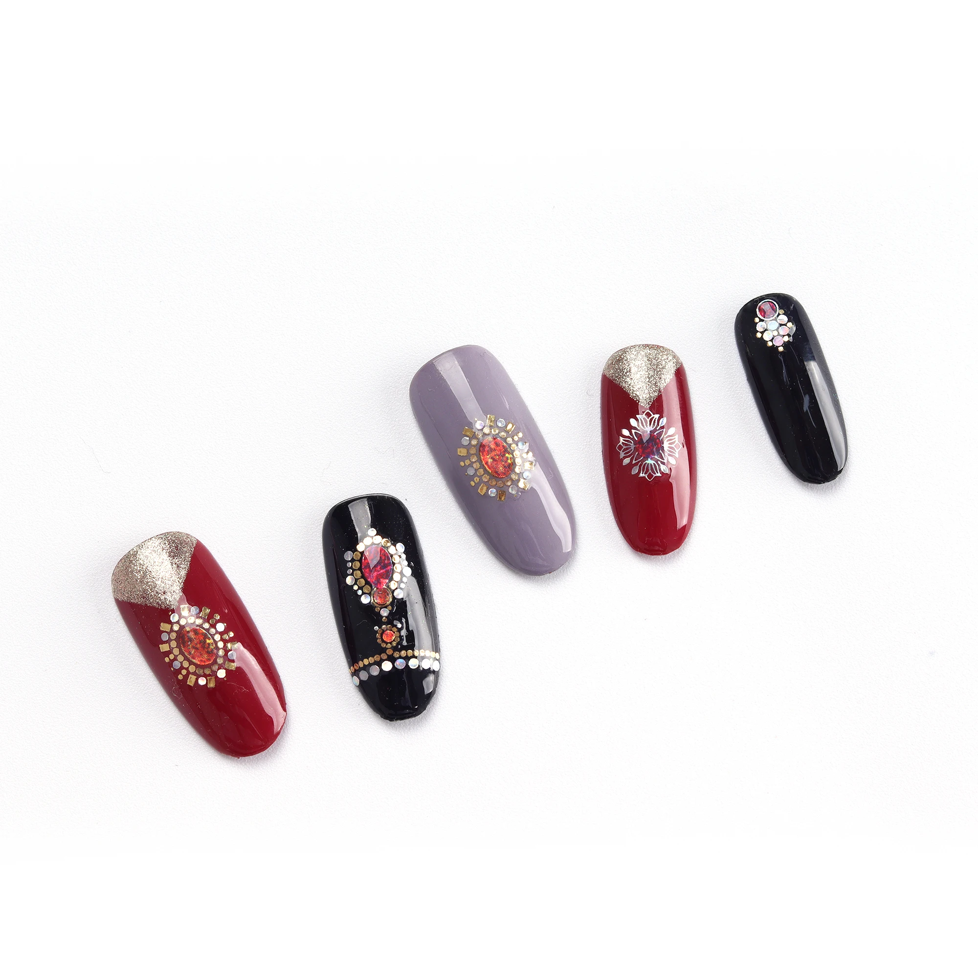 Wannabe Grace #45561 Morocco Turquoise Luxury nail stickers t cubic nails 3d emboss jewel design Multi Size Korea oem odm