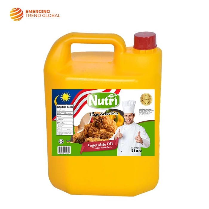 Лидер продаж Премиум качество 5 литров 100% чистый Овощной кухонный пальмового масла с халяльный Сертифицированный 24 месяца срока годности при хранении в канистра для бензина