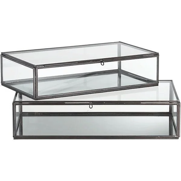 Vintage Design 3 section Glass Lipsticks Box Top Quality Metal Customized Size Jewelry Box At Wholesaler Price